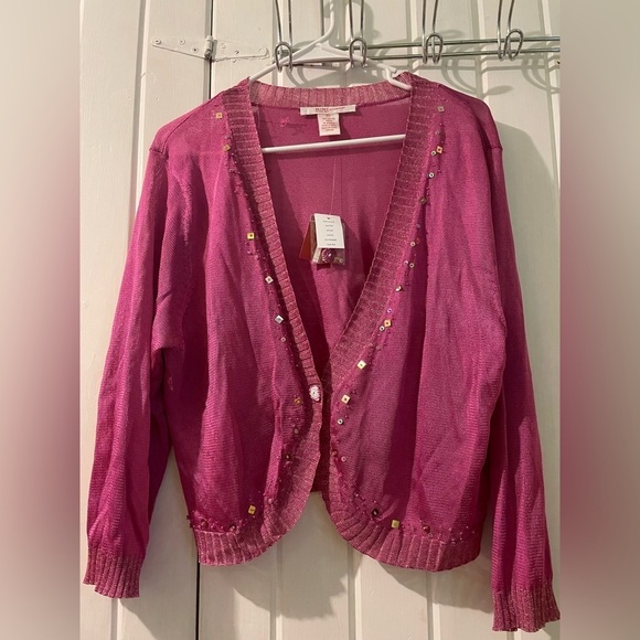 Nine & Co. Sweaters - Nine & company semi sheer bling Y2K cardigan X-large good NWT